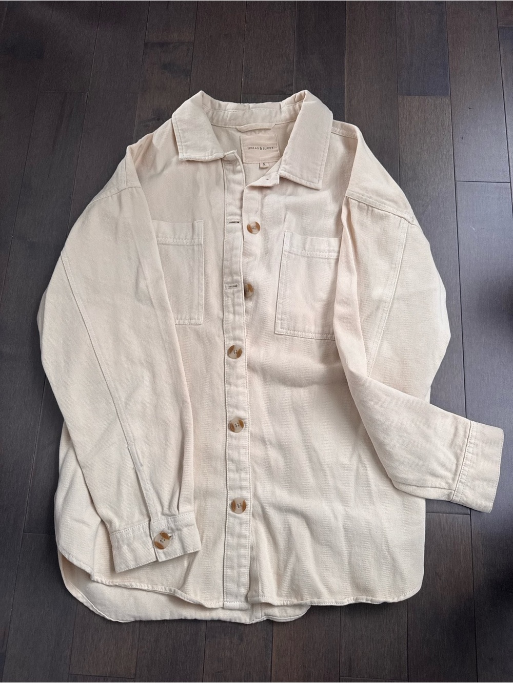 Thread & Supply Light Cream Button-Front Jacket